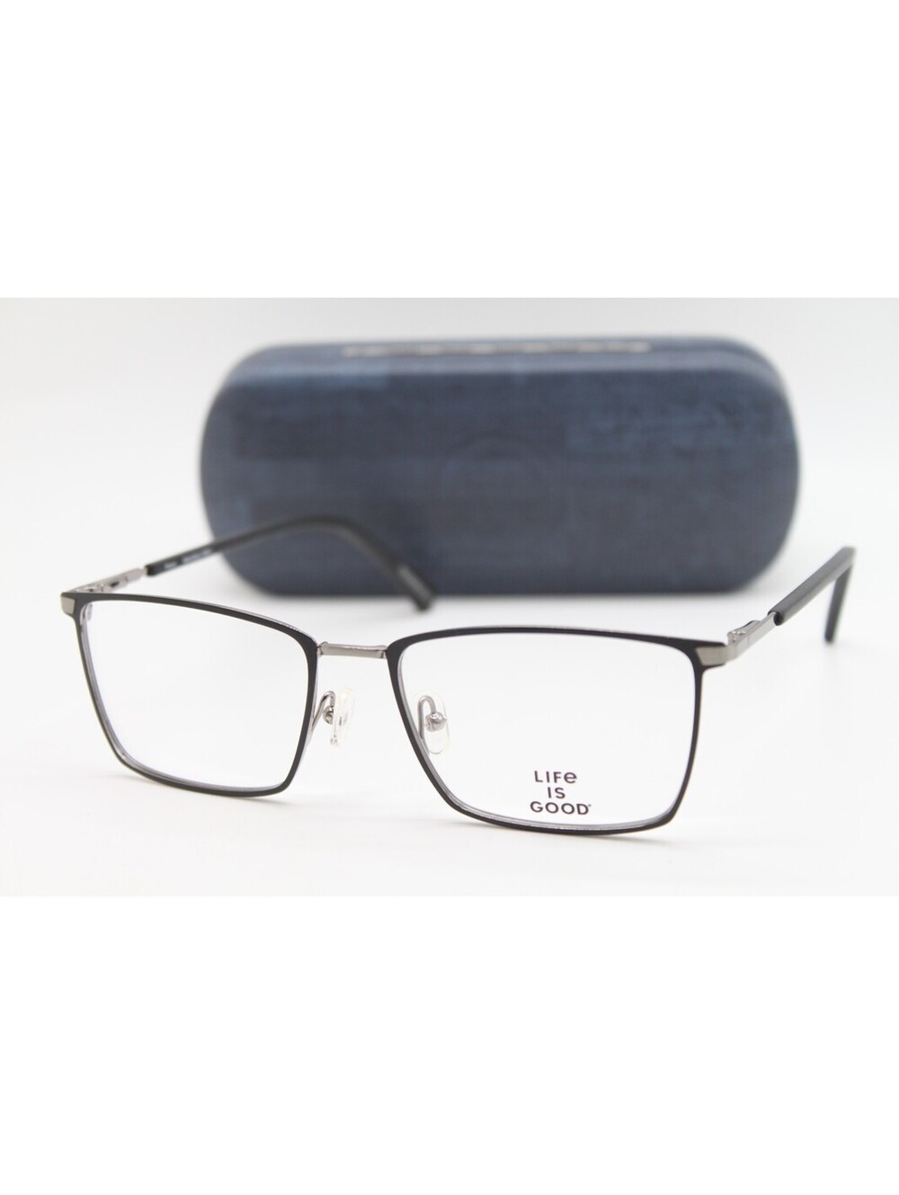 NEW LIFE IS GOOD PATRICK MATTE BLACK (MBK) AUTHENTIC EYEGLASSES W/CASE 54-17